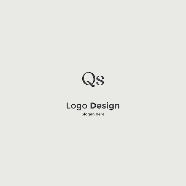 Imagen vectorial de diseño de logotipo Qs