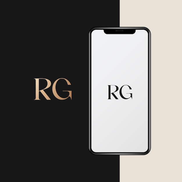 Imagen vectorial del diseño del logotipo de RG