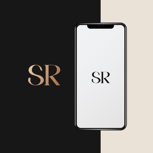 Imagen vectorial del diseño del logotipo de sr