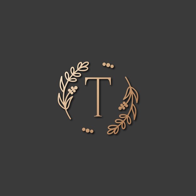 Imagen vectorial del diseño del logotipo T
