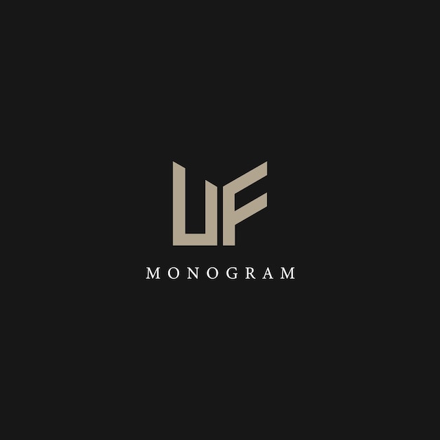 Imagen vectorial del diseño del logotipo UF