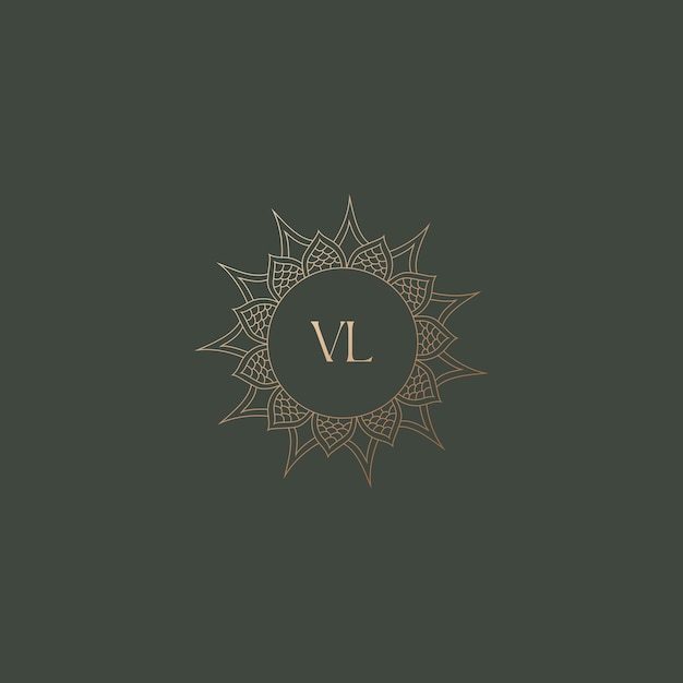 Imagen vectorial del diseño del logotipo Vl