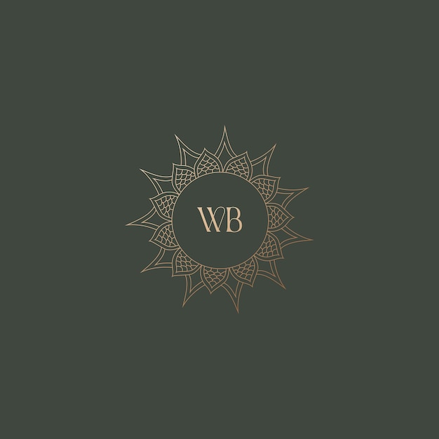 Imagen vectorial de diseño de logotipo de Wb
