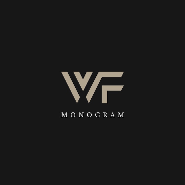 Imagen vectorial del diseño del logotipo de WF