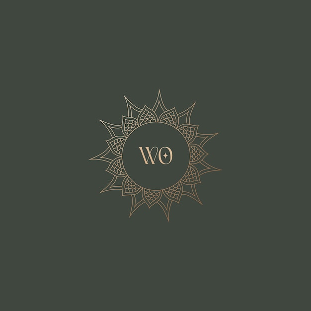 Imagen vectorial de diseño de logotipo Wo