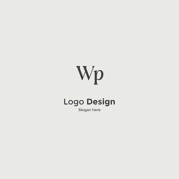Imagen vectorial de diseño de logotipo wp