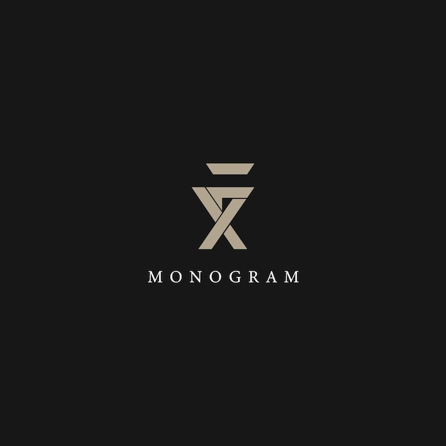 Imagen vectorial del diseño del logotipo XF