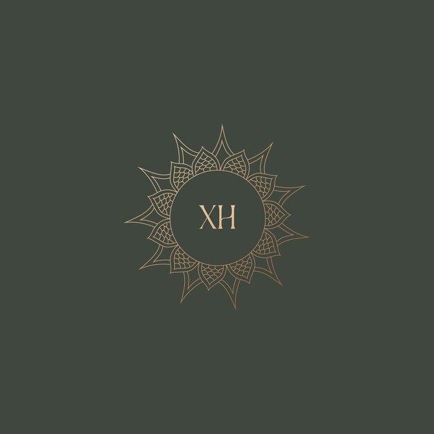 Imagen vectorial del diseño del logotipo Xh