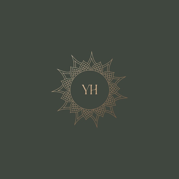 Imagen vectorial del diseño del logotipo de YH