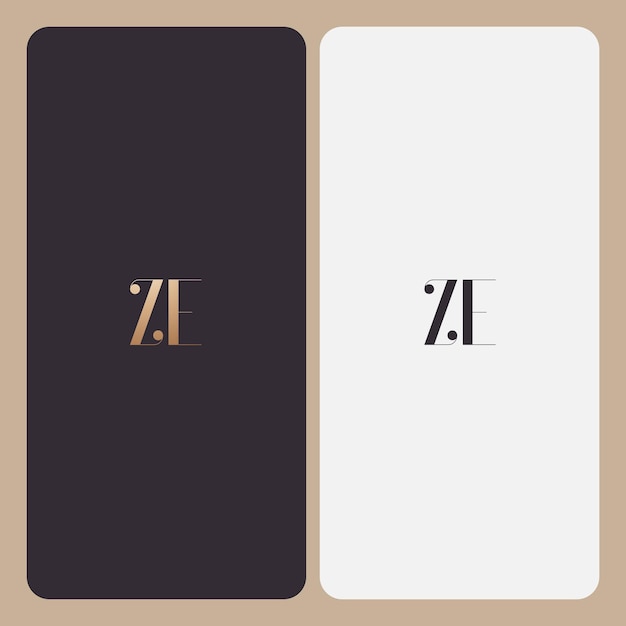 Imagen vectorial del diseño del logotipo de ZE