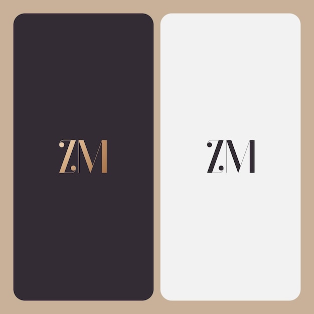 Imagen vectorial del diseño del logotipo de ZM