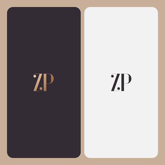 Vector imagen vectorial del diseño del logotipo de zp