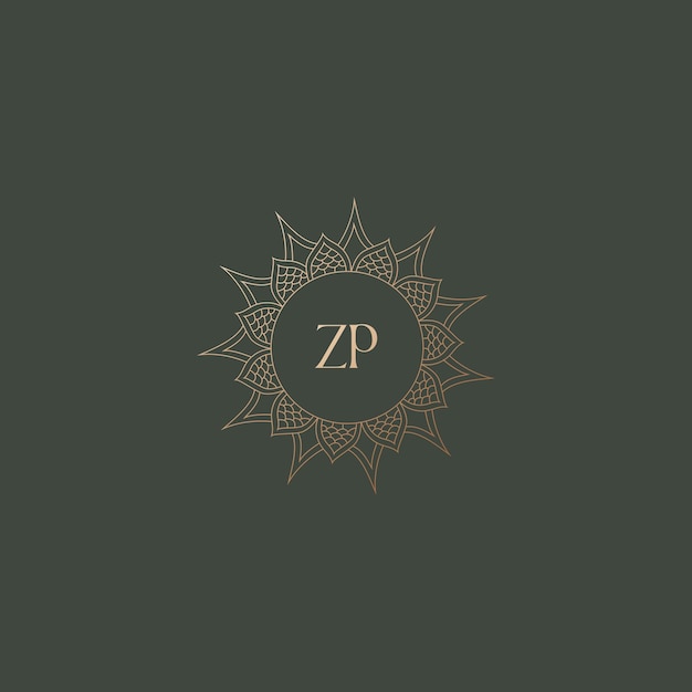 Imagen vectorial del diseño del logotipo de Zp