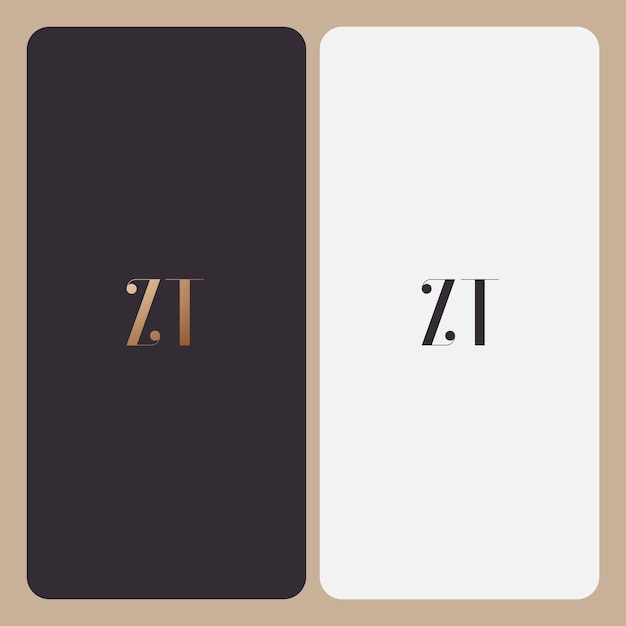 Imagen vectorial del diseño del logotipo de ZT