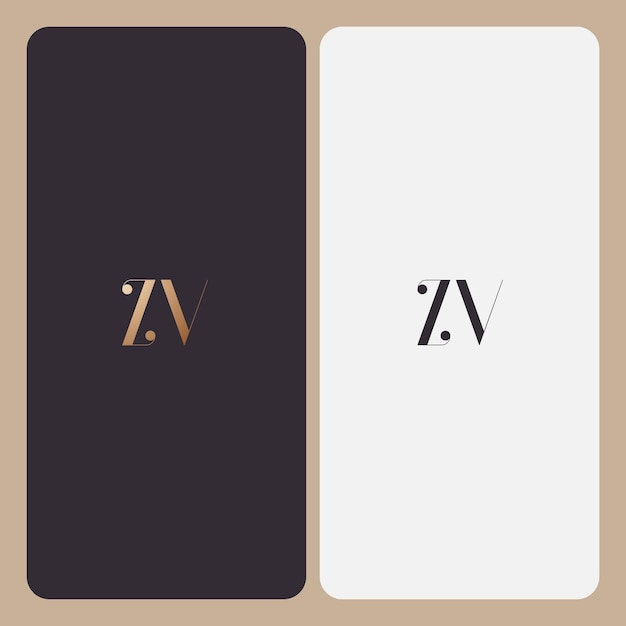 Imagen vectorial del diseño del logotipo de ZV