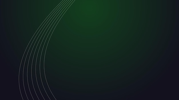 Imagen vectorial de diseño de papel tapiz de fondo abstracto verde oscuro con línea curva para el fondo