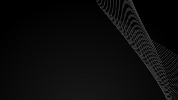 Imagen vectorial de diseño de papel tapiz de fondo de gradiente abstracto negro con línea curva para el fondo