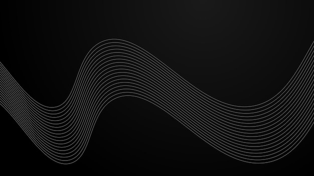 Imagen vectorial de diseño de papel tapiz de fondo de gradiente abstracto negro con línea curva para el fondo