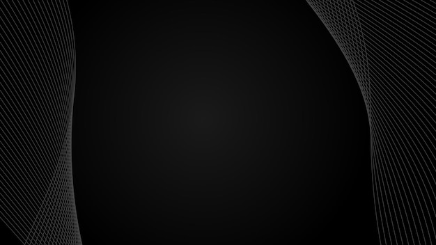 Imagen vectorial de diseño de papel tapiz de fondo de gradiente abstracto negro con línea curva para el fondo