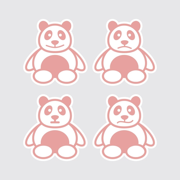 Imagen vectorial de diseño plano del logotipo de panda