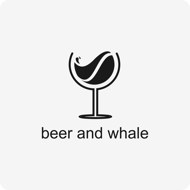 imagen vectorial de diseño de plantilla de logotipo de ballena de cerveza