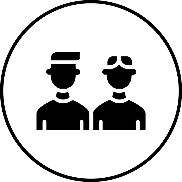 Imagen vectorial de dos íconos de Amigos Se puede usar para Amistad