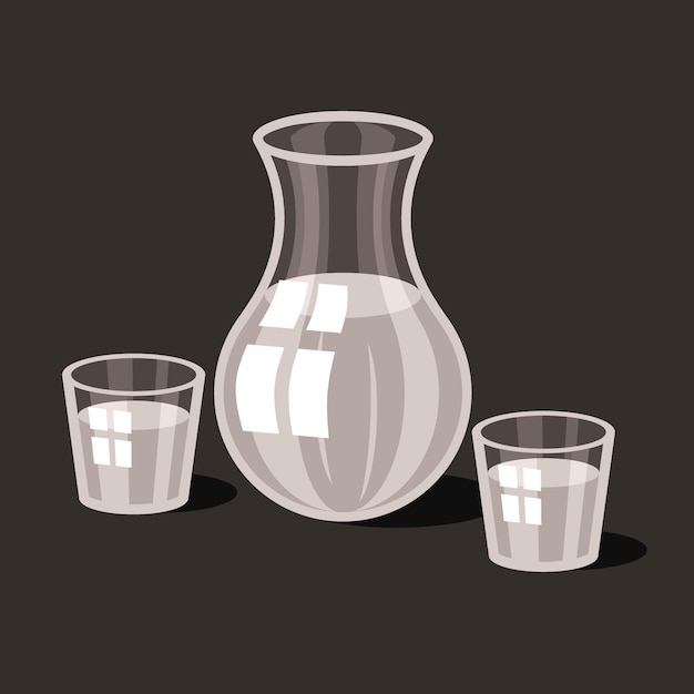 Imagen vectorial de dos vasos de leche Ilustración de alimentos