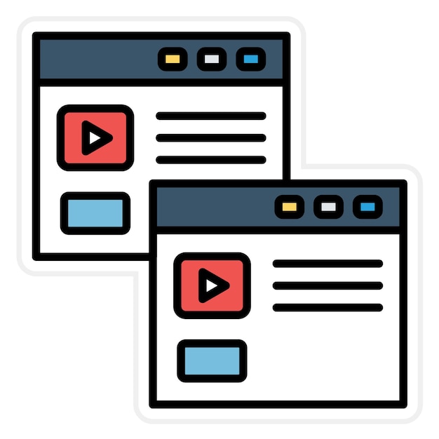 Imagen vectorial duplicada del icono del navegador Se puede utilizar para SEO y SEM