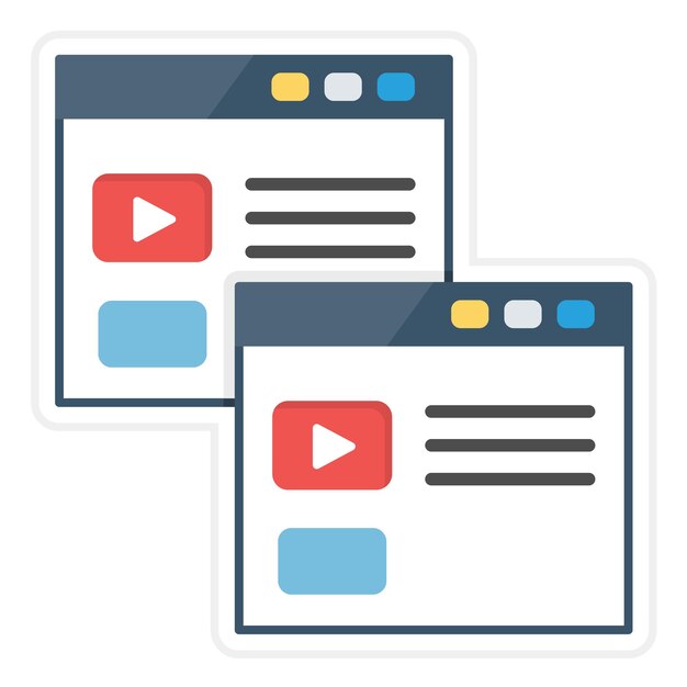 Imagen vectorial duplicada del icono del navegador Se puede utilizar para SEO y SEM