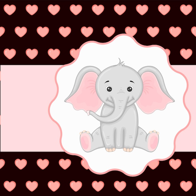 Imagen vectorial con elefante para el día de San Valentín.
