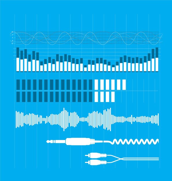 Vector imagen vectorial de elementos de sonido