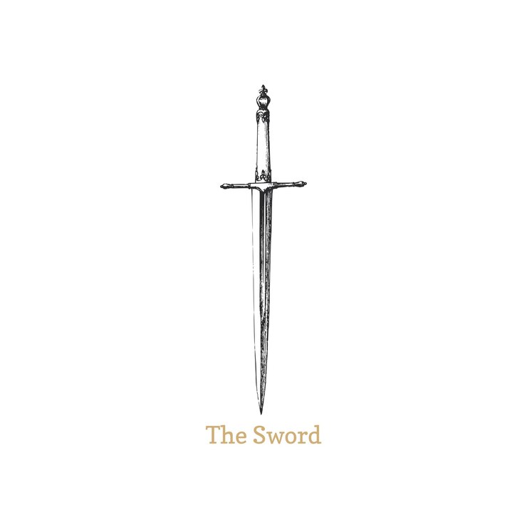 Vector la imagen vectorial de espada dibujo de arma medieval