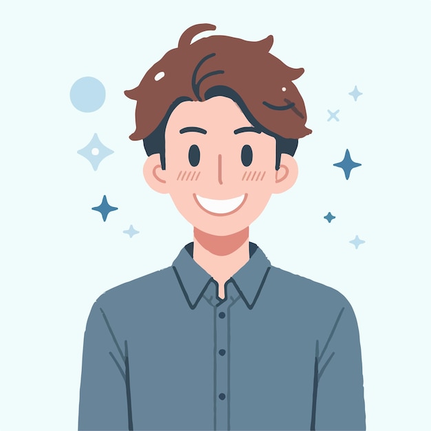 Imagen vectorial de una expresión masculina feliz