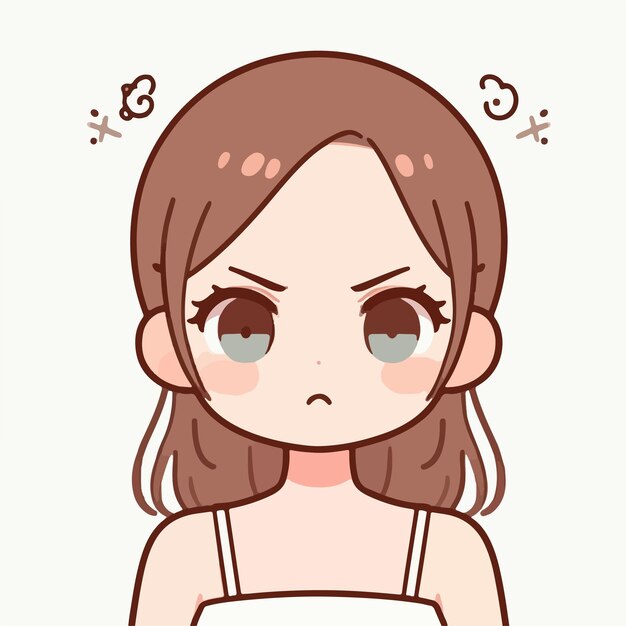 Imagen vectorial de la expresión de una mujer enojada