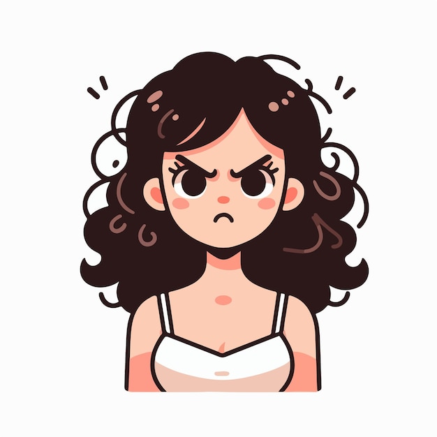 Imagen vectorial de la expresión de una mujer enojada