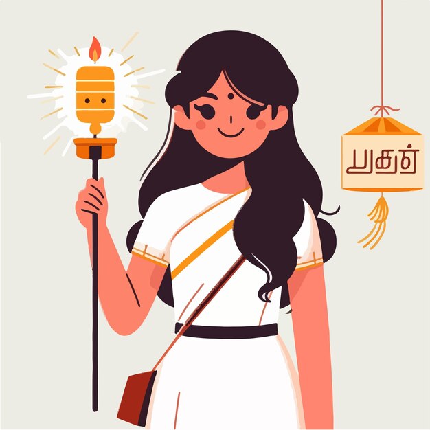 Vector imagen vectorial de feliz año nuevo tamil