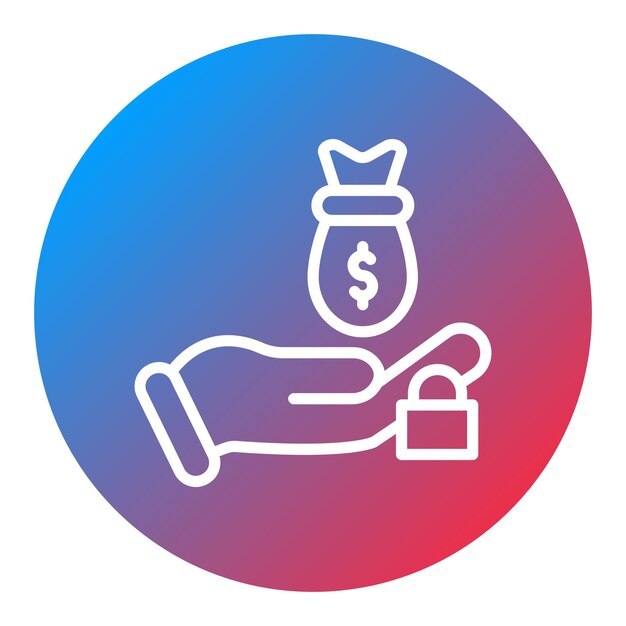 Imagen vectorial fija del icono de financiación Se puede utilizar para el crowdfunding