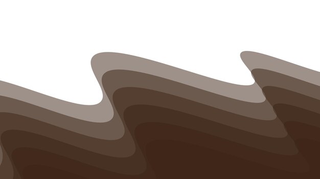 Imagen vectorial de fondo abstracta cortada en papel de onda marrón