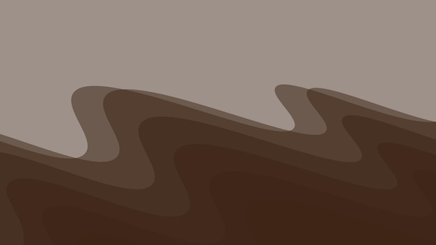 Imagen vectorial de fondo abstracta cortada en papel de onda marrón