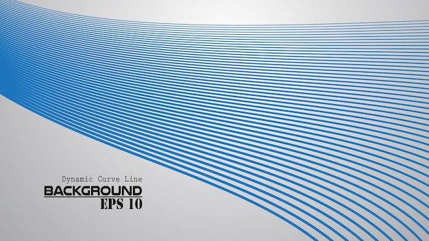 Imagen vectorial de fondo abstracta de línea de curva dinámica para telón de fondo o presentación