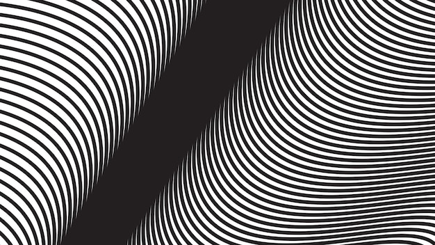 Imagen vectorial de fondo abstracta de línea curva negra