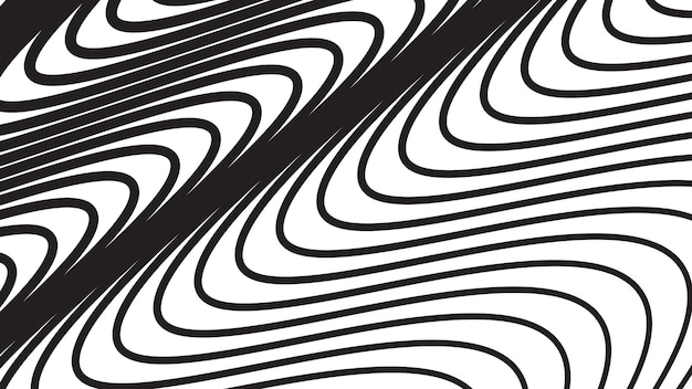 Imagen vectorial de fondo abstracta de línea curva negra