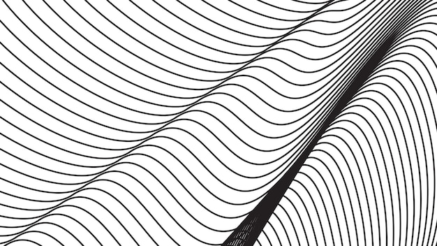 Imagen vectorial de fondo abstracta de línea curva negra