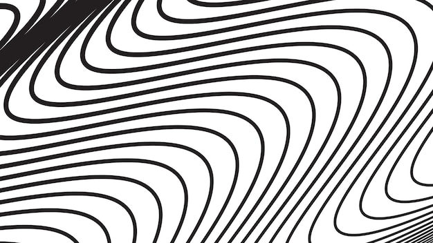 Imagen vectorial de fondo abstracta de línea curva negra