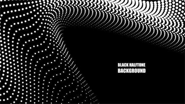 Imagen vectorial de fondo abstracta con patrón de medio tono negro
