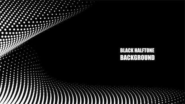 Imagen vectorial de fondo abstracta con patrón de medio tono negro