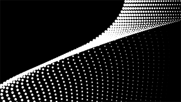 Imagen vectorial de fondo abstracta con patrón de medio tono negro