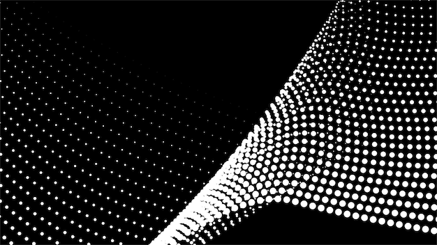 Imagen vectorial de fondo abstracta con patrón de medio tono negro