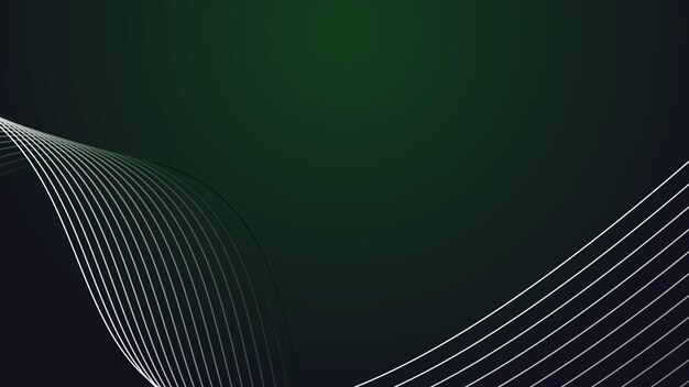 Imagen vectorial de fondo abstracto verde oscuro con línea curva para fondo o presenta
