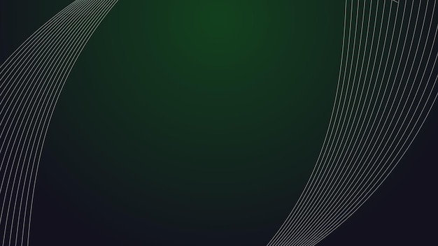 Imagen vectorial de fondo abstracto verde oscuro con línea curva para fondo o presenta